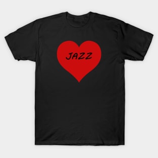 Retro Jazz Lover Heart Design T-Shirt